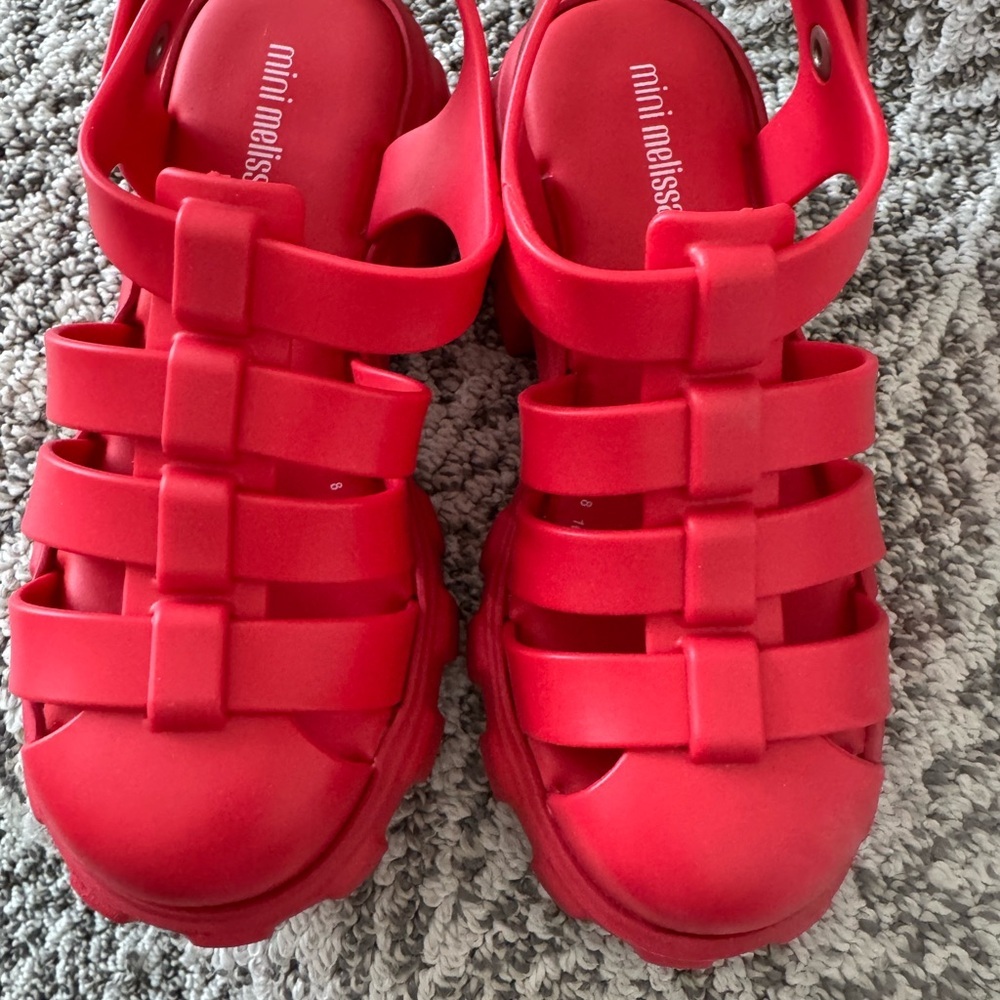 Mini Melissa Kids Chunky Red Sandals - Picture 7 of 7